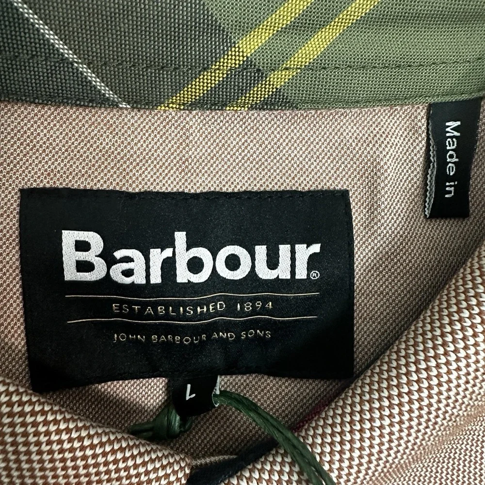 BARBOUR Polo Pique Shirt Mens Large Performance Heydon Dark Rust Logo NWT